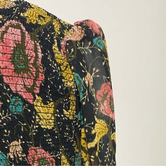 Aritzia Wilfred Lilith Blouse Artist Print Prairie Blouse Cropped Size Medium - Picture 6 of 7